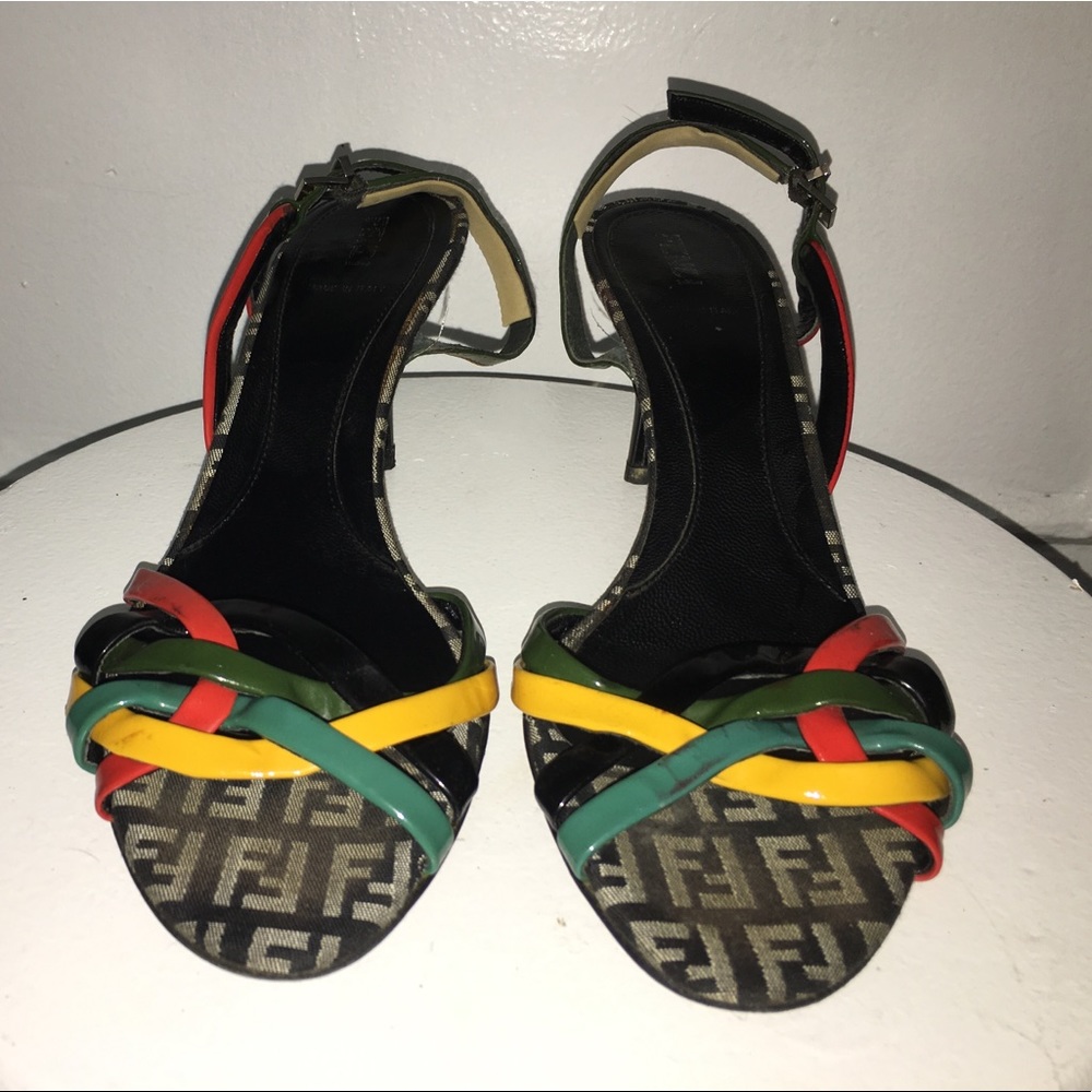 Fendi slingback sandals multi color.